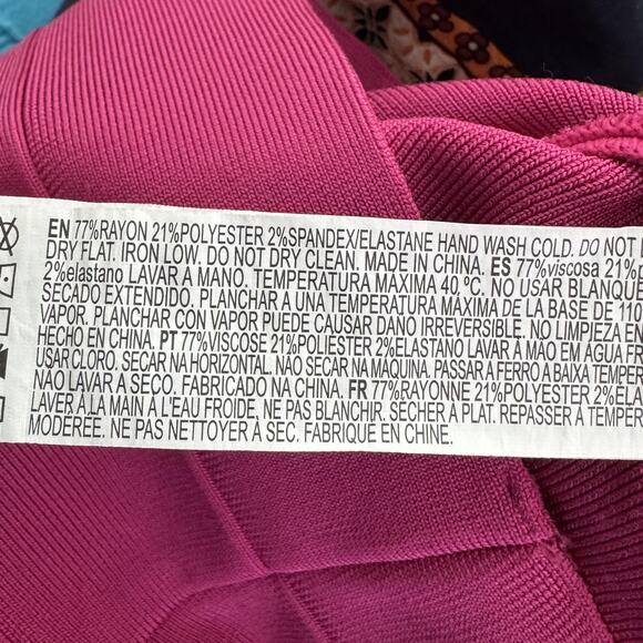 Herve Leger x Forever 21 Dress Womens Small Fuchsia One Shoulder Bandage Bodycon - Picture 6 of 6